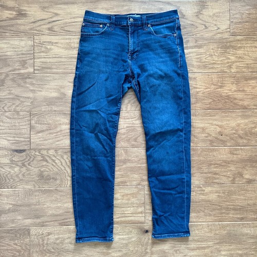 Madewell Herrenjeans Größe 31 x 30 sportlich schmal dunkle Waschung spitz zulaufendes Bein AE352