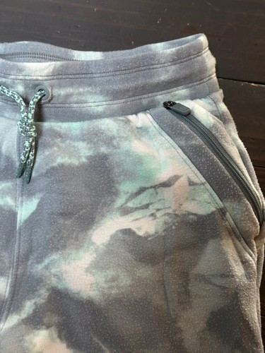Athleta girl girls Blue green camo joggers sweatpants Size M 8-10 Zipper Pocket - Picture 4 of 5