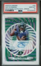 PSA 10 Zay Flowers Illusions Mystique Auto Green/5 (The 2nd Picture Is From PSA)