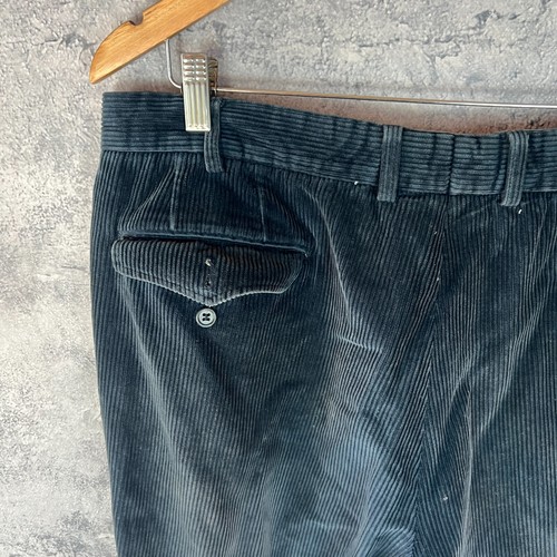 Men’s Burberry London Pants Corduroy Navy Size 56 Plaid Lined Vintage Italy - Picture 19 of 24