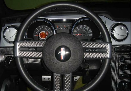 REAL CARBON FIBER INTERIOR DASH TRIM KIT FIT FORD MUSTANG 05 2006 2007 2008 2009 - Picture 4 of 11