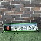 Large Beck's Key Neon Bar Sign 2-Color Lamp Light Display 36”x 10” - Excellent