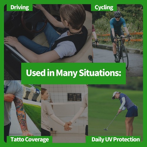 2 pairs UV Sun Protection Arm Sleeves for Men&Women,UPF 50 Cooling Sports Sleeve - Picture 11 of 11