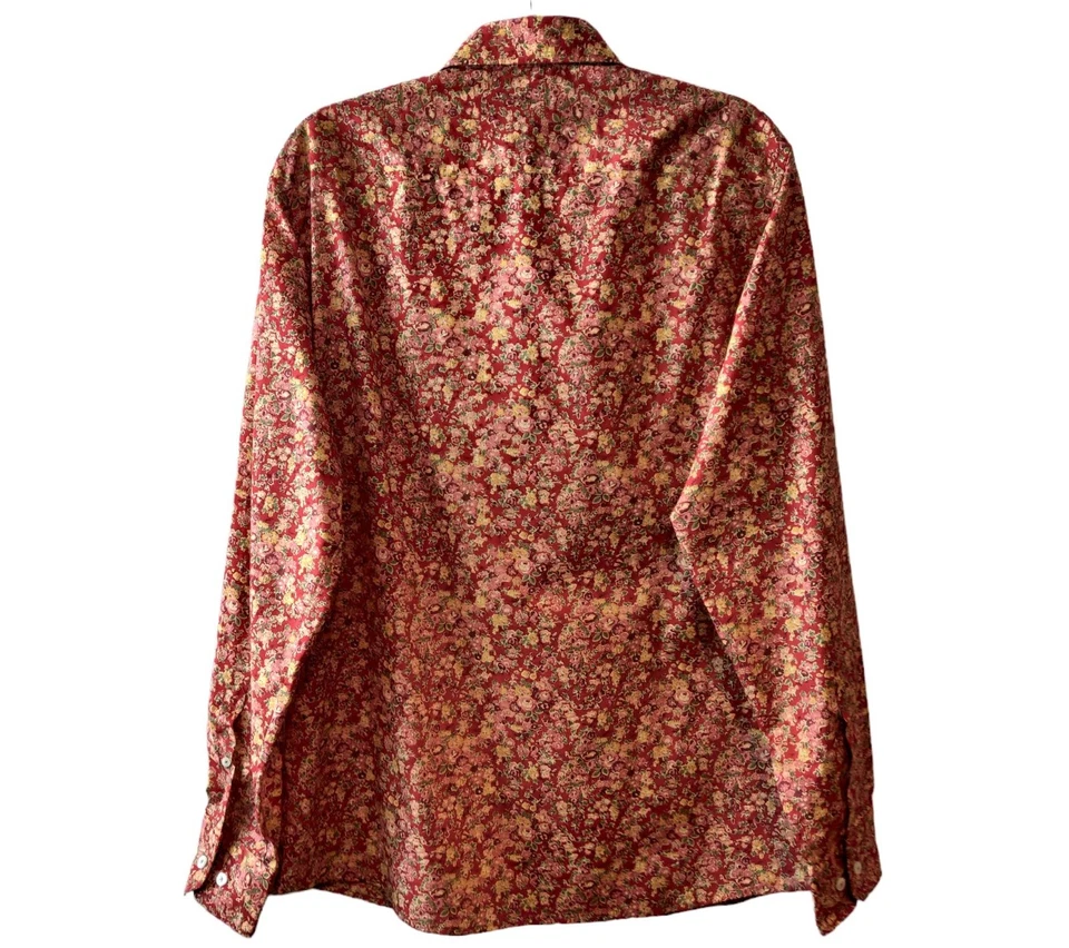 Camisa informal de algodón con botones puños abatibles florales roja de Georg Roth para hombre L Foto 3 de 4