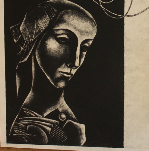 VINTAGE ABSTRACT SURREALIST MODERNIST PORTRAIT PRINT - Picture 10 of 12