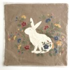 POTTERY BARN Bunny Embroidered Pillowcase, Linen Cotton, Zipper, 20x20" 4648534