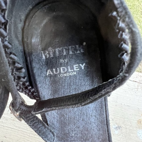BITTER By AUDLEY London Black Suede Ankle Strap Pointed Toe Women's Heels 39.5EU - Picture 7 of 9