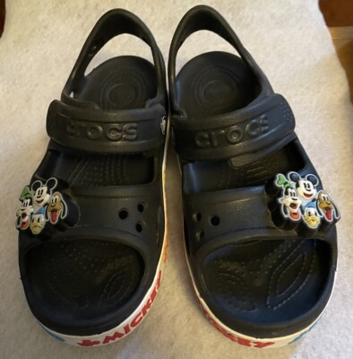 CROCS Black Sandals with Colorful Charms Crocs Classic Mega Crush Sandal Black Sz Women main image 3