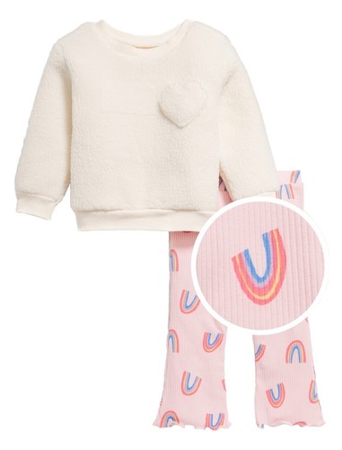 Old Navy Baby Girl Clothes 3-6 Months Pants Shirt Rainbow 2 PC Set Cute Outfit - Picture 4 of 6