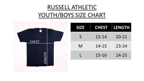 VINTAGE Russell Athletic Boys S Maroon 100% Cotton T-Shirts - Lot of 2 - Picture 2 of 7