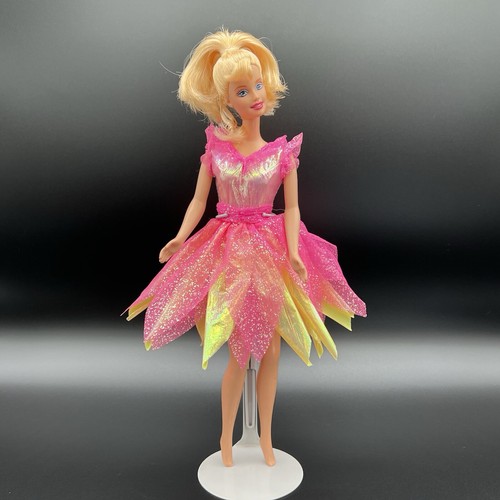 Vintage 1998 Mattel Bubble Fairy Barbie bambola bionda con vestito petalo glitter originale - Foto 2 di 16