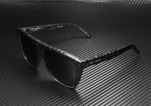 Saint Laurent YSL 1 012 rechteckige quadratische schwarz grau 59 m Unisex-Sonnenbrille