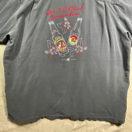 BIG DOGS Shirt Men’s 2XL Blue Camp Resort Wear Hawaiian It’s 5 O’Clock Somewhere - Picture 18 of 22