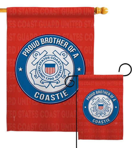 Proud Brother Coastie Garden Flag Coast Guard Armed Forces Yard House Banner - Picture 1 of 17