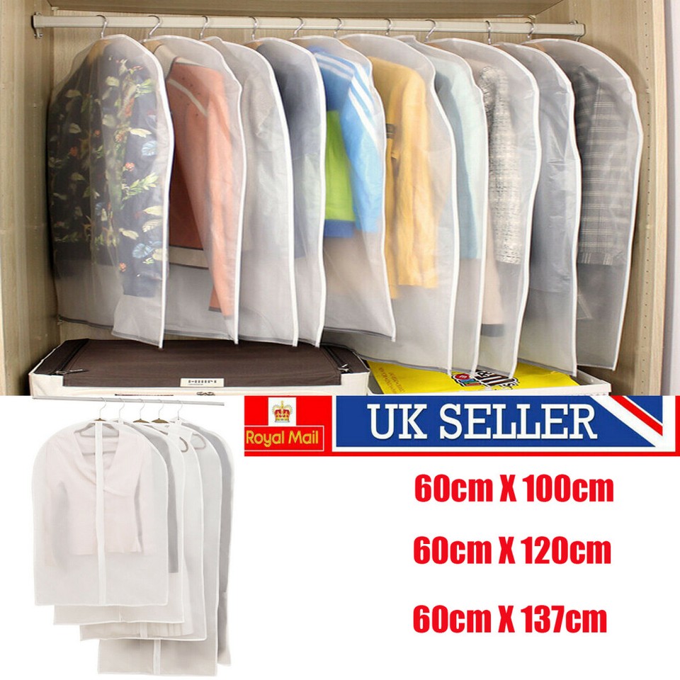 Clear Garment Bags Zipper Garment Bags Storage Clothes Cover Bag Suit