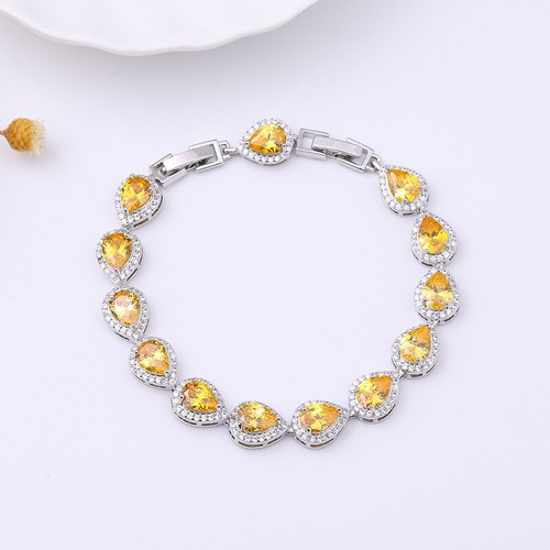 New Quality Mix Color Green Citrine Topaz Gemstone Women Girl Charm Bracelets - Picture 9 of 10