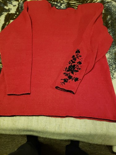 Maglione pullover rosso donna cimelio da collezione Natale L perline impreziosite - Foto 5 di 5