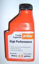 1 High Performance 2 cycle Engine Oil 6.4oz MAKES 2.5 GALLON STIHL 0781-319-8015