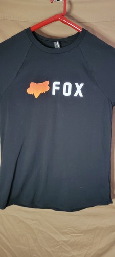 T-shirt donna FOX Racing top grande nero arancione manica lunga girocollo testa di volpe - Foto 7 di 9