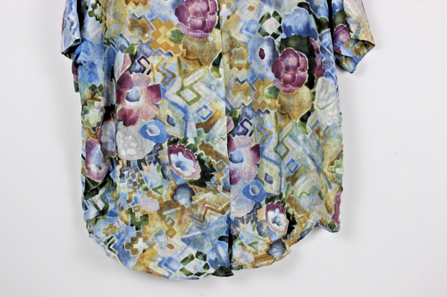 Vintage The Limited Abstract Print Oversized Silk Blouse Shirt 90s Artsy Size M - Picture 3 of 8