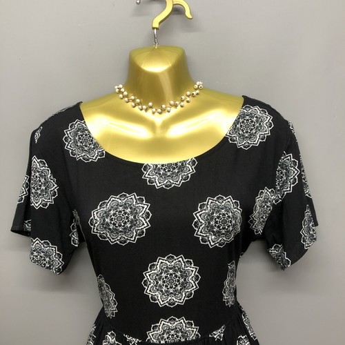 MOTEL Women's Black Mix Lace-up Short Sleeve Dress Small - Picture 4 of 12
