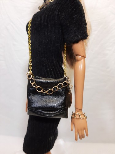 BARBIE Kleidung Fashion-Outfit Kleid+Boots+Tasche+Schmuck Fashionistas/MTM-Size - Bild 6 von 10