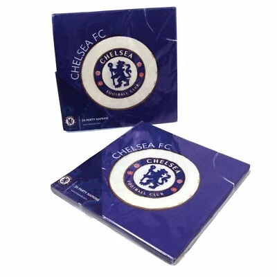 CHELSEA FOOTBALL CLUB CFC 20X PAPER NAPKINS, PARTY TABLEWARE BUY 5 Get 2 FREE !! Chelsea Football Club CFC 20x Paper Napkins Party Tableware