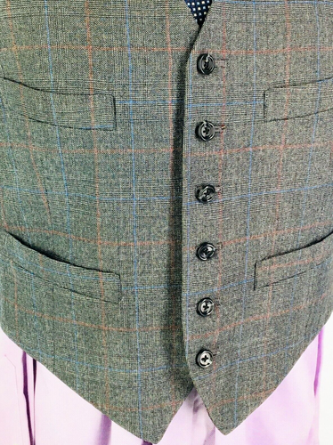 40S* Hart Schaffner Marx USA Mens 1960/70s Vintage 3 Piece Wool Suit Pants 36 - Picture 14 of 15