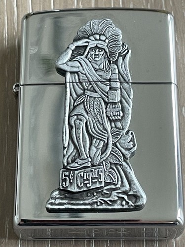 ZIPPO 1996 BARRETT SMYTHE CIGAR STORE INDIAN CHROME LIGHTER - NEW