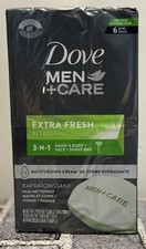6 pack Dove Men  Care Bar 3-in-1 Bar Soap 3.75 oz. each for Body, Face, Shave