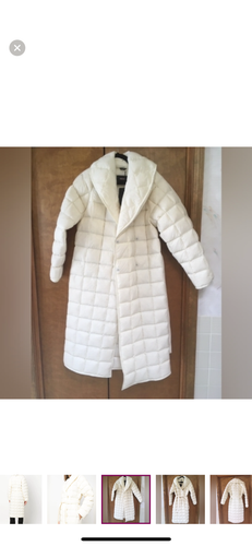 NEW $950 Mackage Allegra Women size M Quilted Down Wrap Coat Jacket Cream - Picture 5 of 8