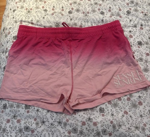 M&S Pink Ombré Shorts Size Large Tie Waist Holiday Summer