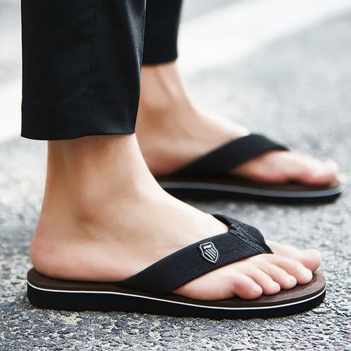 Men's Casual Flip Flops Fashion Beach Shoes Men Summer Non-Slip Flat Slides Mens - Picture 14 of 28