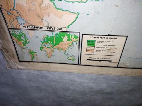 CARTE SCOLAIRE COLIN VIDAL LABLACHE N°14 ASIE PHYSIQUE + PLANISPHERE CIRCA 1940 - Imagen 9 de 12