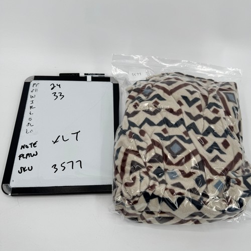 Eddie Bauer Jacket Mens XLT XL Tall Fleece 1/4 Zip Aztec Pullover Brown Blue - Picture 6 of 6