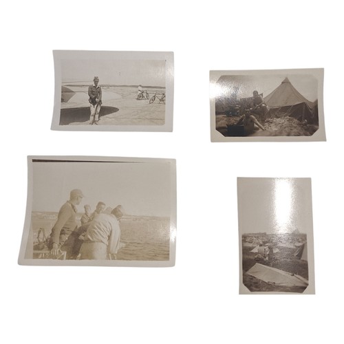 WWII 1945 Okinawa Ie Shima Foto Lot 4 US männliche Soldaten Lagerzelte Fahrräder - Bild 13 von 14