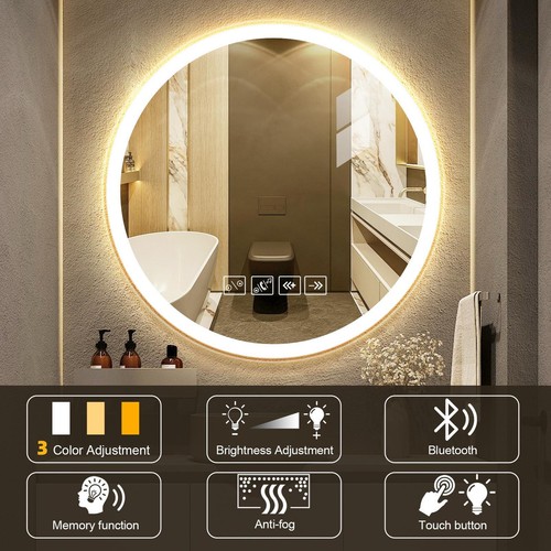 Espejo de baño LED con iluminación Espejo de baño Espejo de pared Espejo de luz táctil - Imagen 76 de 78