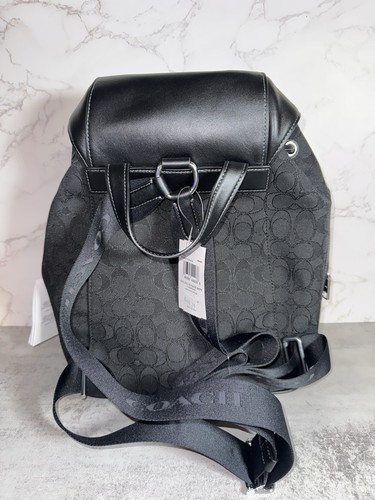 NWT Coach CT812 Pace Large Backpack In Signature Jacquard & Leather Black Bag - Bild 4 von 18