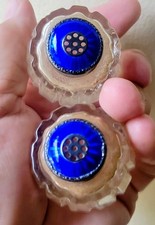 Set of 2 Norway Sterling Guilloche Enamel Lidded Salt &Pepper Shakers ~Green