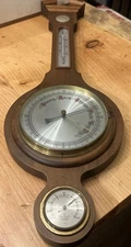 Vintage USA Made AIRGUIDE Mahogany 28” Banjo Barometer Weather Station