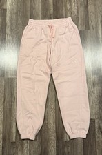 adidas Women's All Szn Fleece Loose Pants, Sandy Pink Cotton Blend, Small NWT