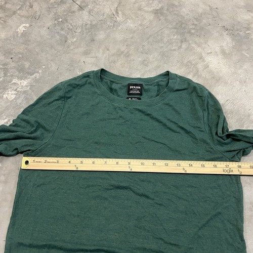 Prana Hemp Blend Hike Cozy Up Long Sleeve Tee Green Women’s Size Medium Minimal - Picture 4 of 5