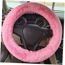 Fluffy Steering Wheel Cover for Women/Girls/Ladies Fuzzy Steering Wheel Pink