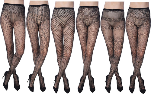 Netz Damen Spitzenstrümpfe Strumpfhosen Sexy Strumpfhose Regular & Übergrößen (Pack - Bild 7 von 12