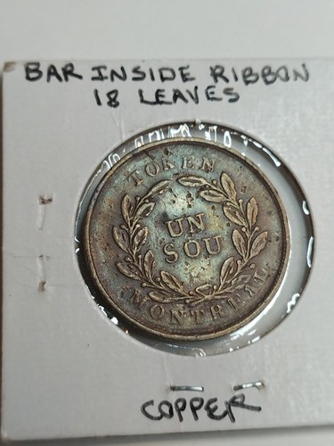 1838 Colonial Canada 1/2 Penny Token LC-31C BR-694 5 Shamrock - Bild 4 von 4