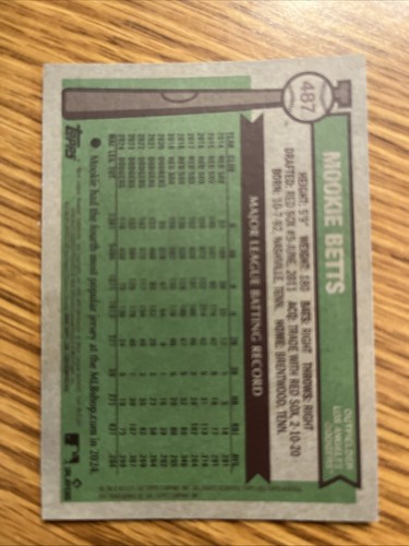 2025 Topps Heritage Mookie Betts Silver Sparkle #487 LA Dodgers ⚾️ - Foto 2 di 2