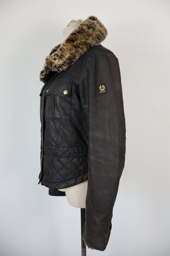 Belstaff Gold Women's Jacket Size 42 Jacket Woman Made IN Italy Vintage Fur - Picture 10 of 13