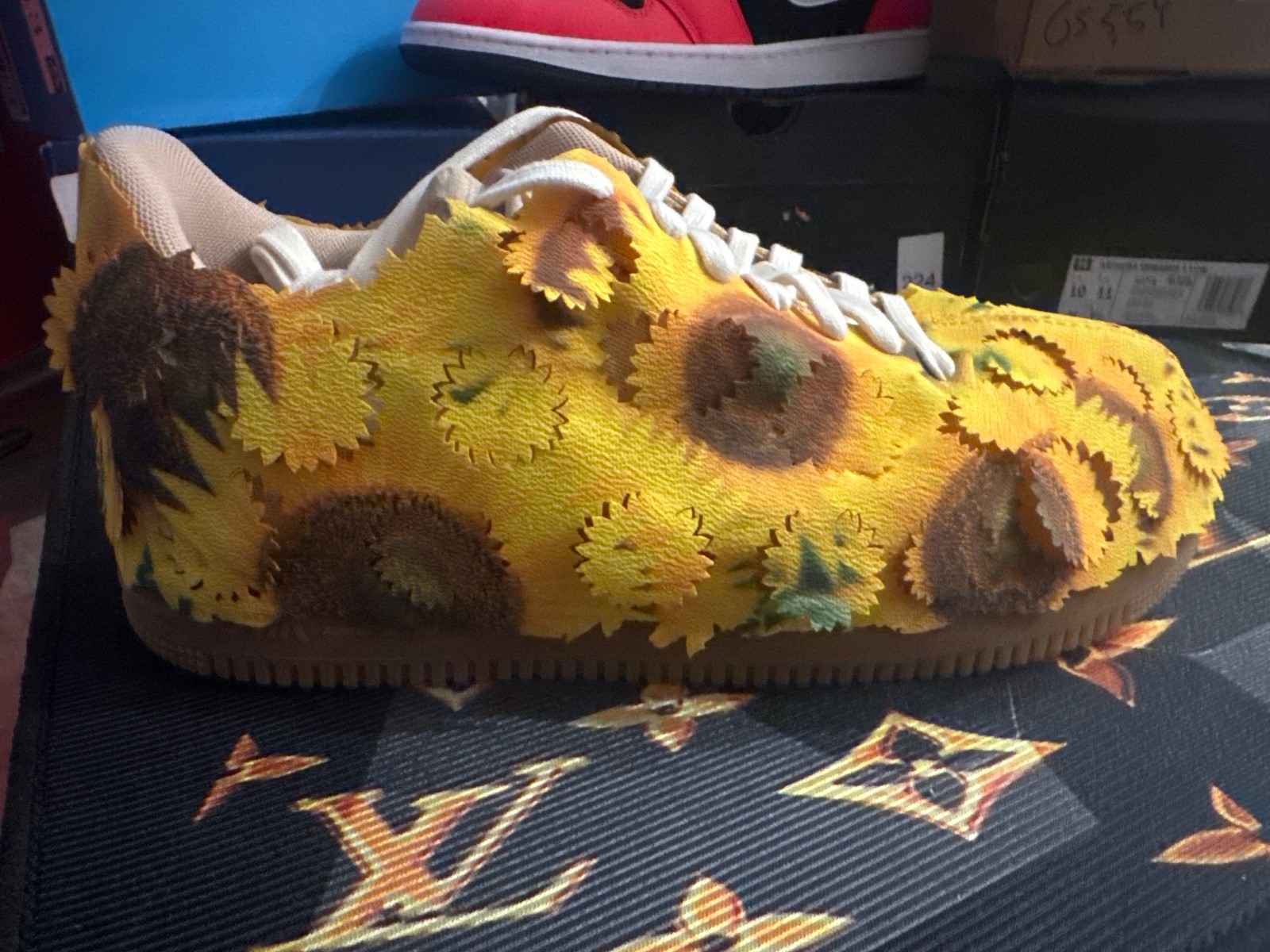 Nike Air Force 1 '07 LX "Sunflower", featuring a distinctive removable sunflower