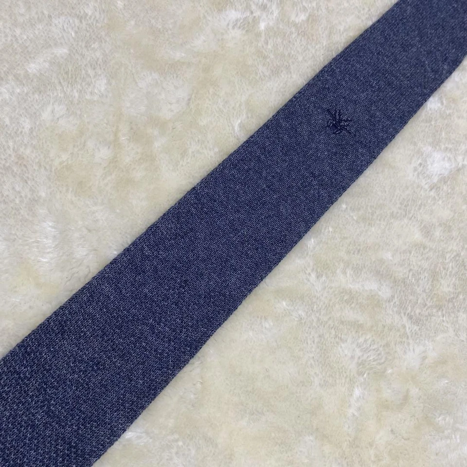 Corbata cuadrada bordada de abeja de algodón azul marino Dior sin usar rara Foto 4 de 4
