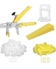 Tile Leveling System with Tile Plier-300-Piece Tile Spacers Clips and 100-Piece